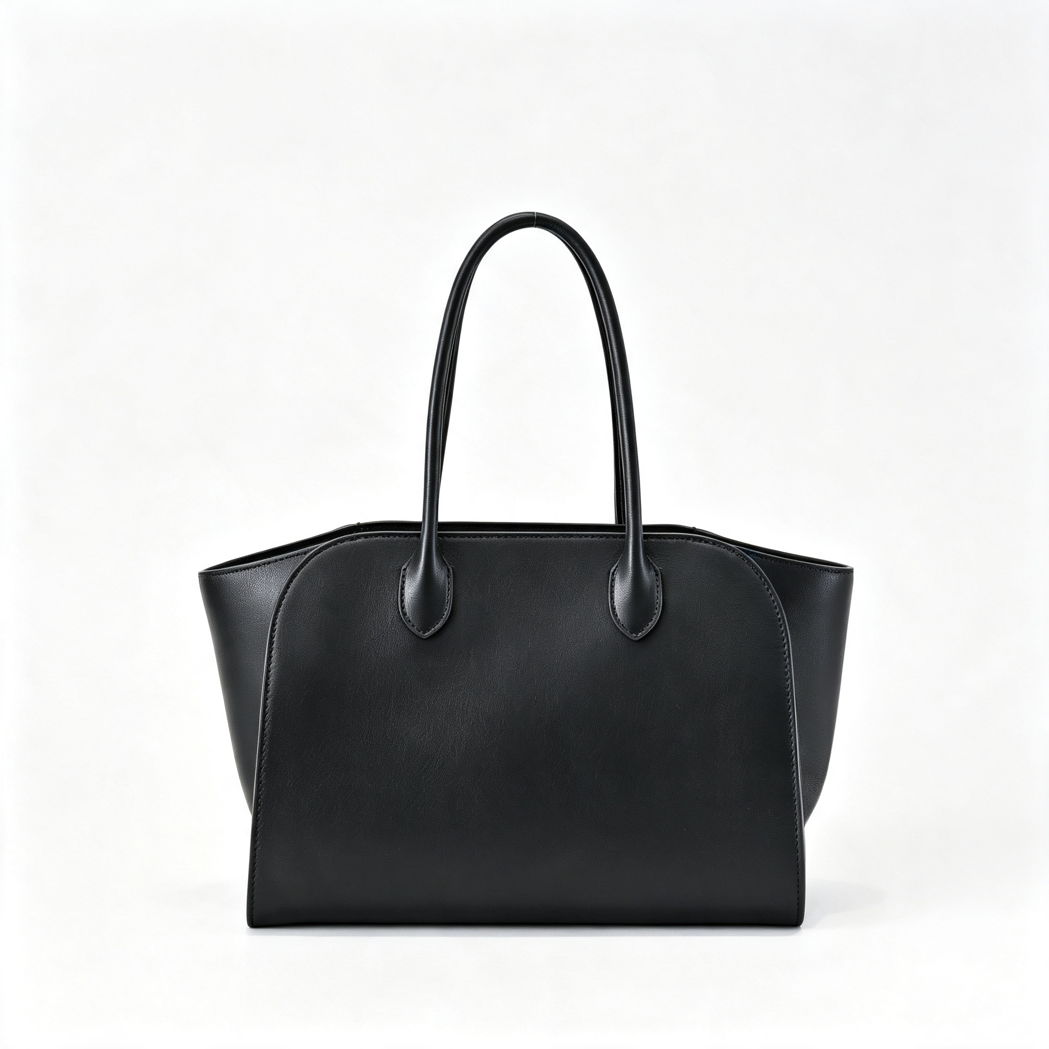 The Row Margaux 17 Satchel Bag | 30cm Premium Calfskin Leather Tote | Espresso Mini Handbag