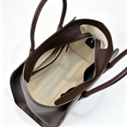 The Row Margaux 17 Satchel Bag | 30cm Premium Calfskin Leather Tote | Espresso Mini Handbag