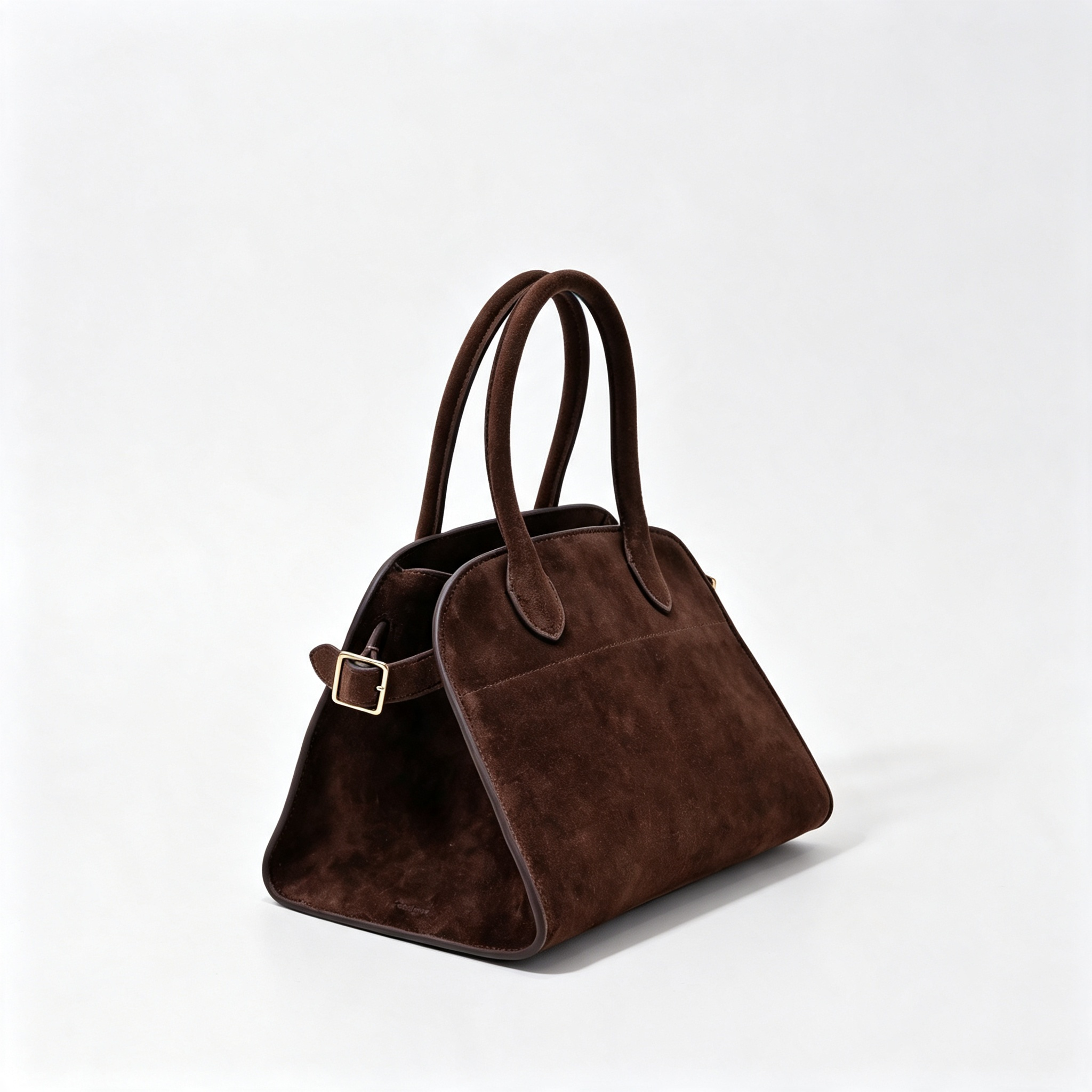 The Row Soft Margaux 12 Suede Tote Bag | Vintage Style Commuter Handbag with Detachable Strap | Women's Designer Shoulder Bag