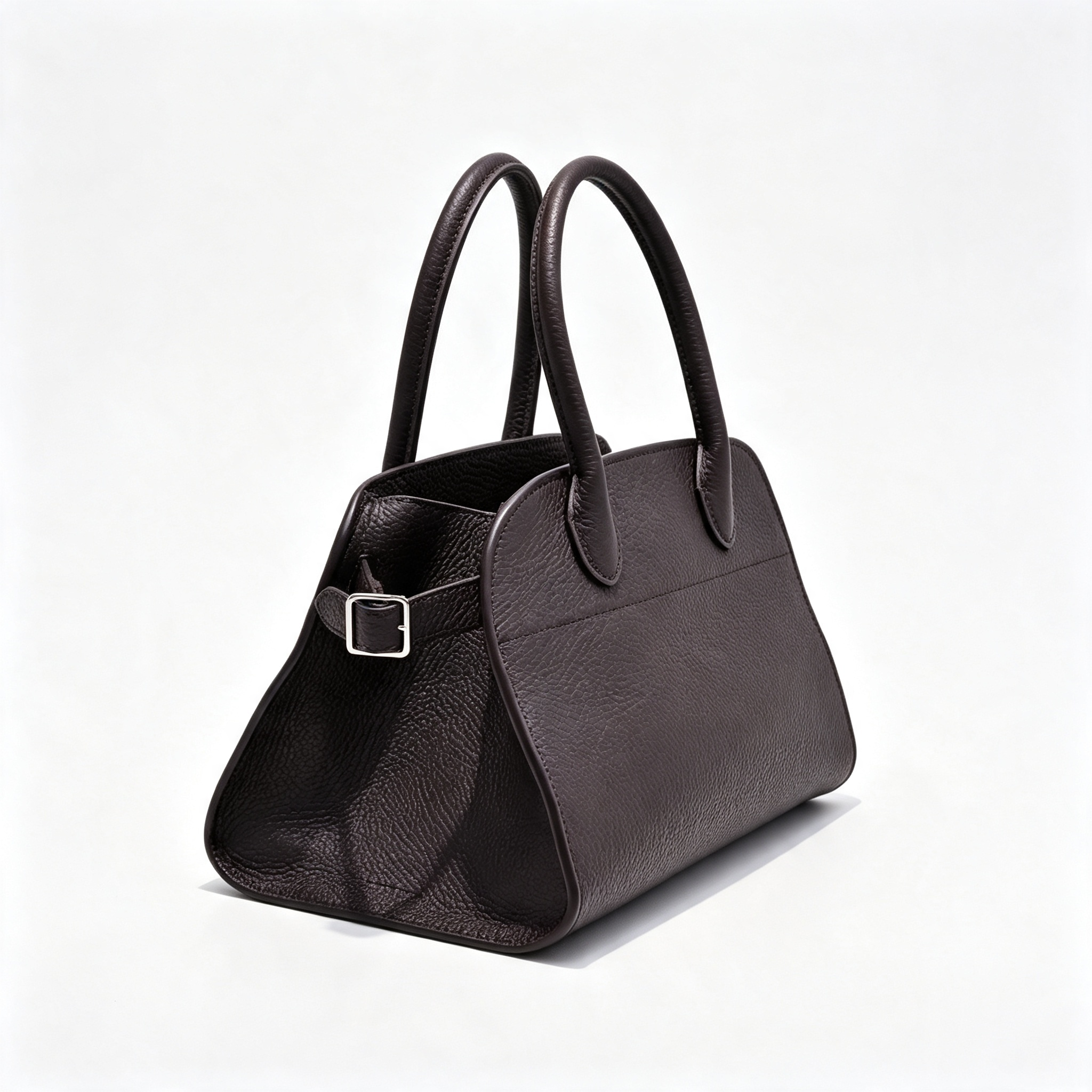 The Row Soft Margaux 12 Leather Tote Bag | Large Capacity Commuter Handbag with Detachable Strap | Women's Designer Shoulder Bag