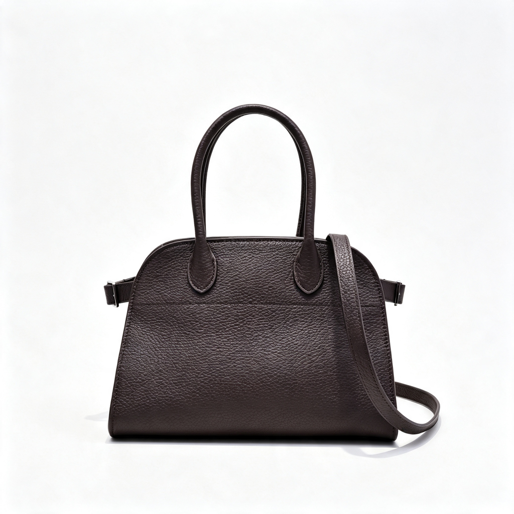 The Row Soft Margaux 12 Leather Tote Bag | Large Capacity Commuter Handbag with Detachable Strap | Women's Designer Shoulder Bag