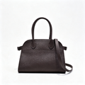 The Row Soft Margaux 12 Leather Tote Bag | Large Capacity Commuter Handbag with Detachable Strap | Women's Designer Shoulder Bag