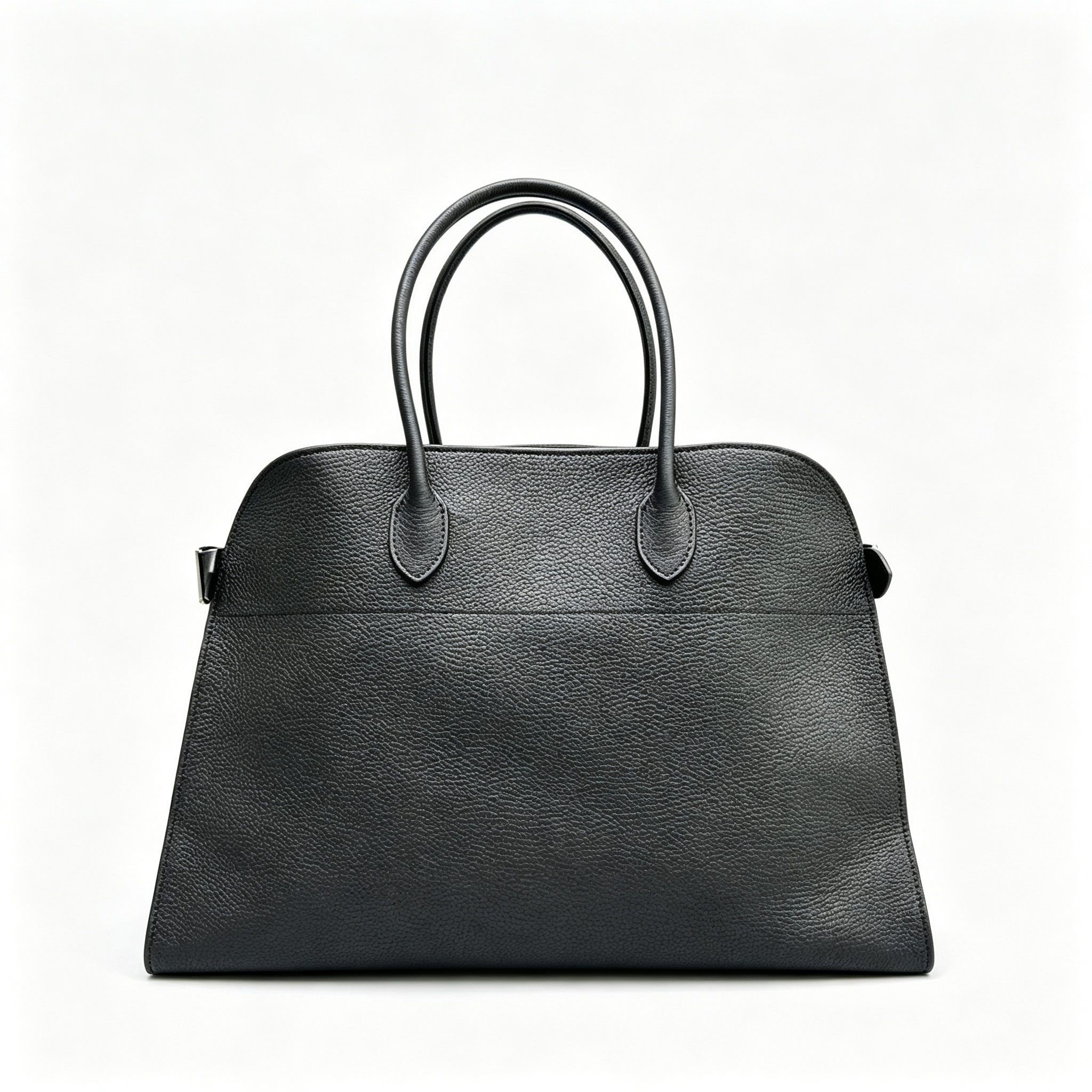 The Row Margaux 16 Large Tote Bag | 43cm Grained Calfskin Leather Handbag | Chalk White