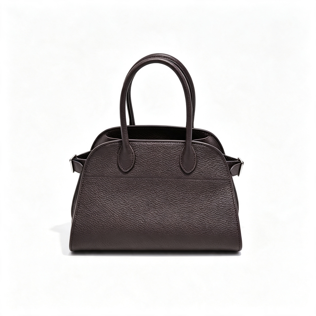 The Row Soft Margaux 12 Leather Tote Bag | Large Capacity Commuter Handbag with Detachable Strap | Women's Designer Shoulder Bag