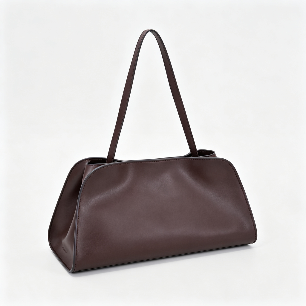 The Row Peggy Clutch Bag | Masoni Bridle Leather Shoulder Bag | Dark Chocolate Detachable Strap Crossbody