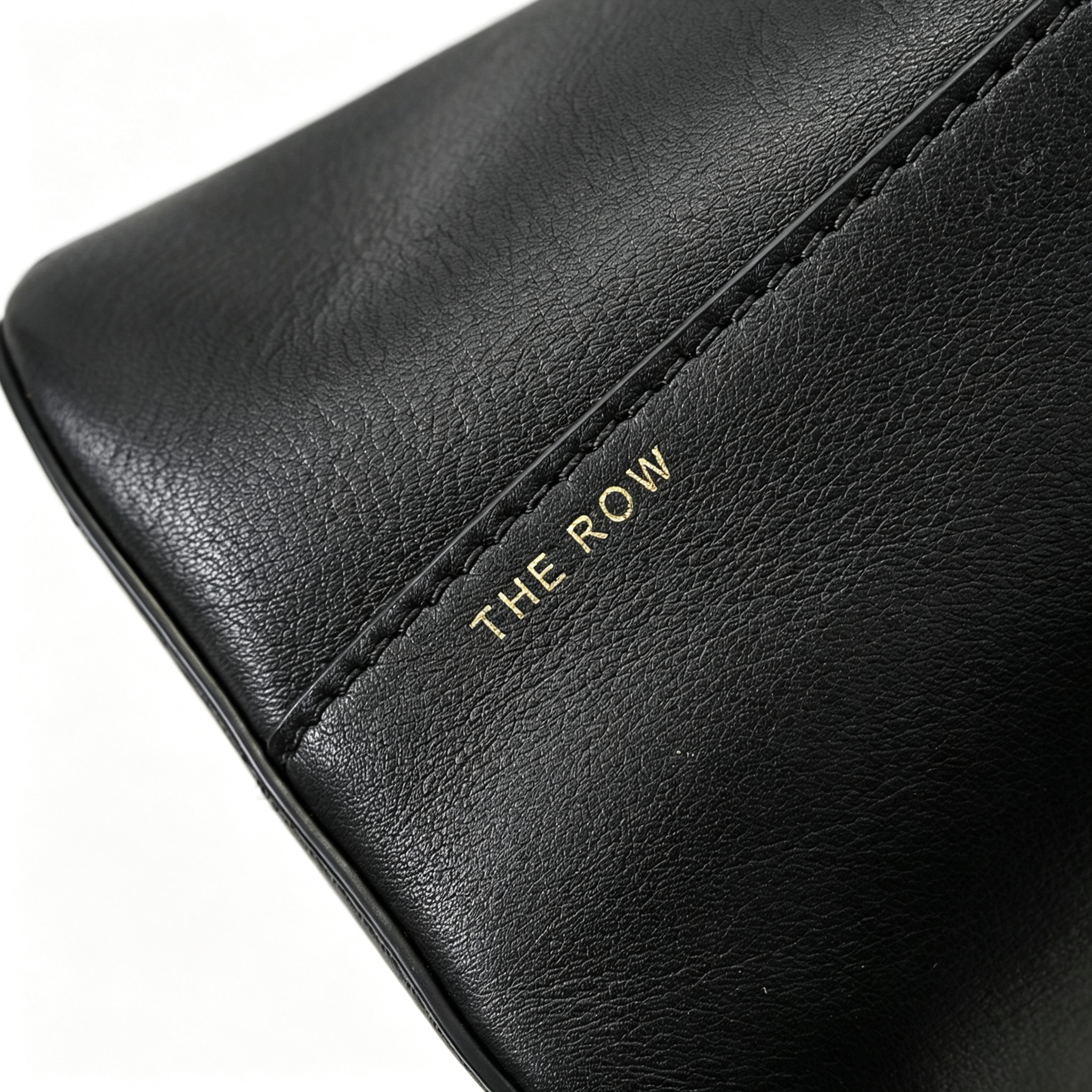 The Row Camden Medium Leather Bag | 32cm Black Smooth Calfskin Shoulder Bag | Minimalist Crossbody Tote