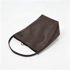 The Row N/S Park Large Tote Bag | 38cm Grained Calfskin Leather Bucket Bag | Espresso/Dark Brown