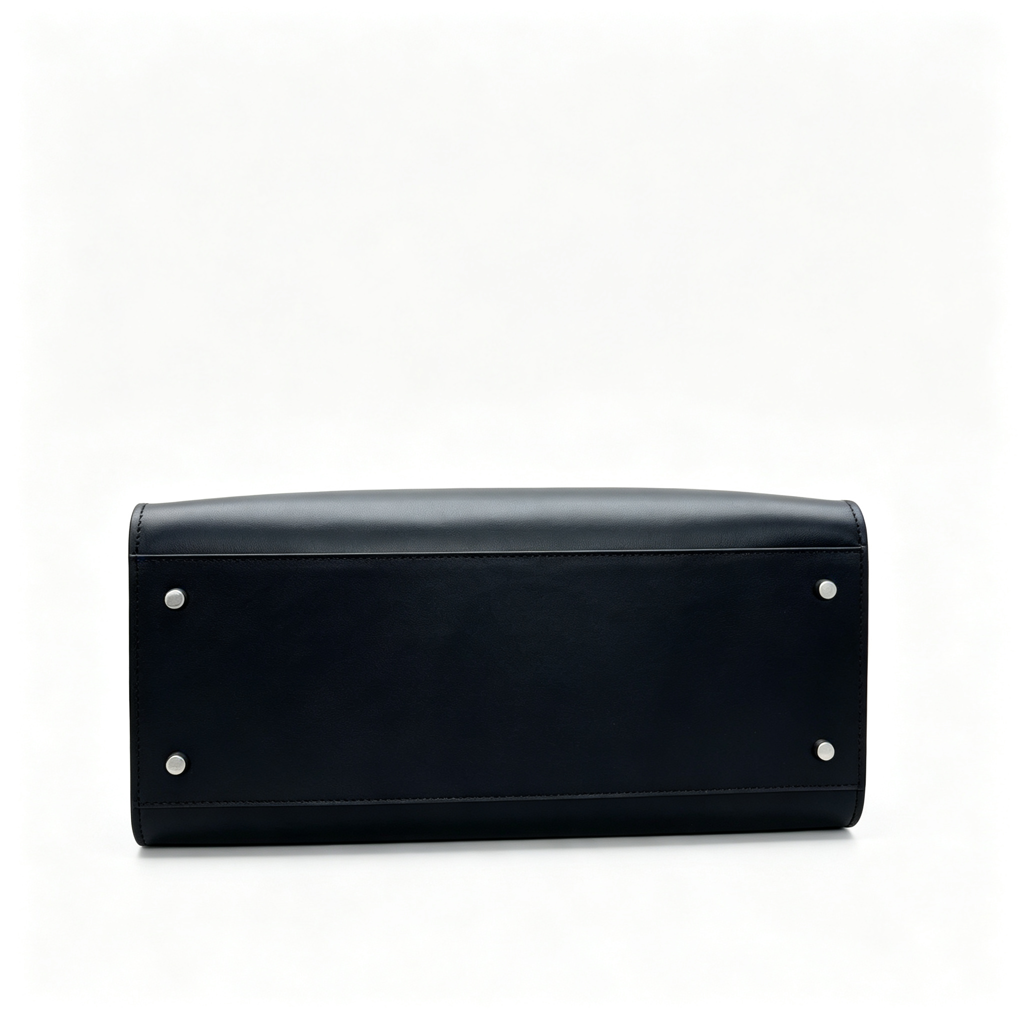 The Row Margaux 15 Medium Bag | 38cm Smooth Calfskin Leather Top Handle Bag | Black Margaux Tote
