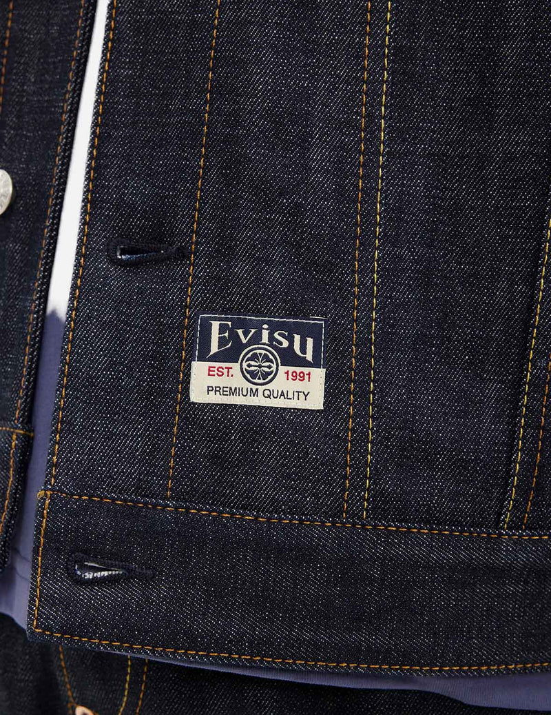 EVISU Baize Mythical Beast Embroidered Denim Jacket