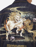 EVISU Baize Mythical Beast Embroidered Denim Jacket