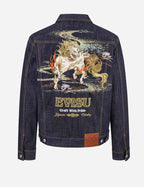 EVISU Baize Mythical Beast Embroidered Denim Jacket