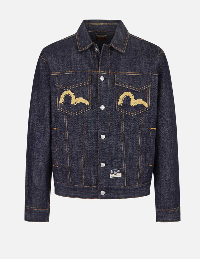 EVISU Baize Mythical Beast Embroidered Denim Jacket
