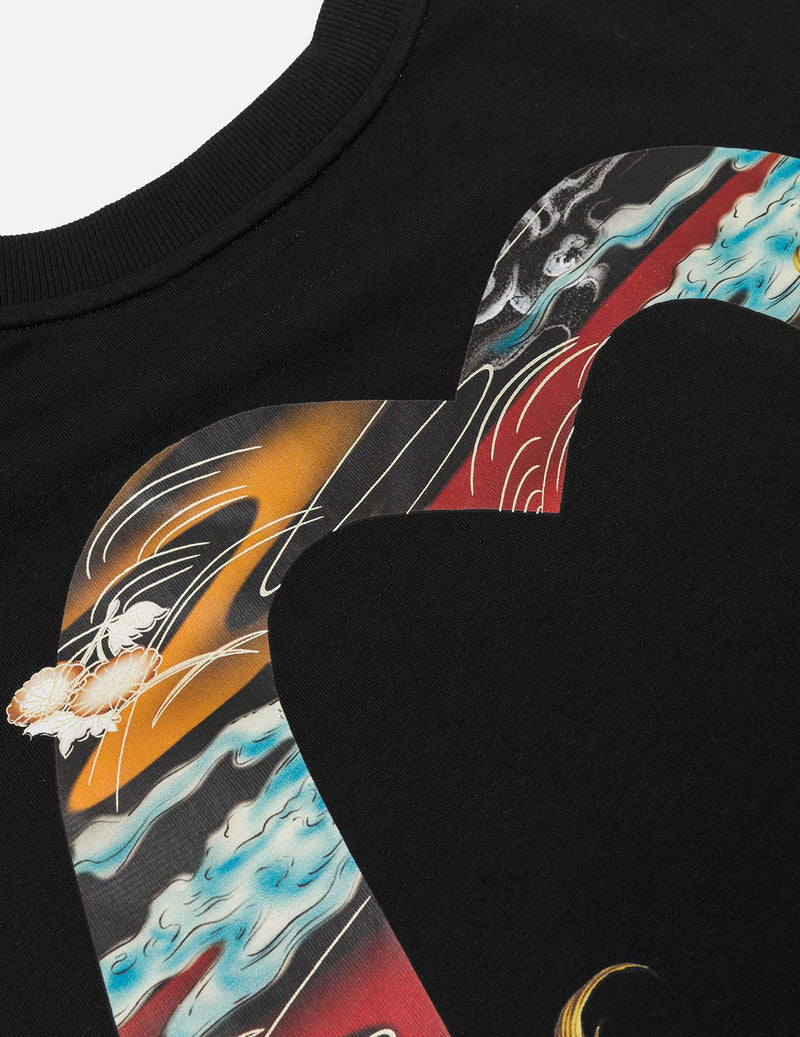 EVISU "Baize Mythical Beast" Big M Print Short-Sleeve T-Shirt