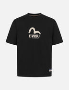 EVISU "Baize Mythical Beast" Big M Print Short-Sleeve T-Shirt