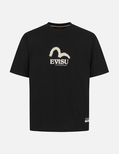 EVISU "Baize Mythical Beast" Big M Print Short-Sleeve T-Shirt