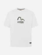 EVISU "Baize Mythical Beast" Big M Print Short-Sleeve T-Shirt