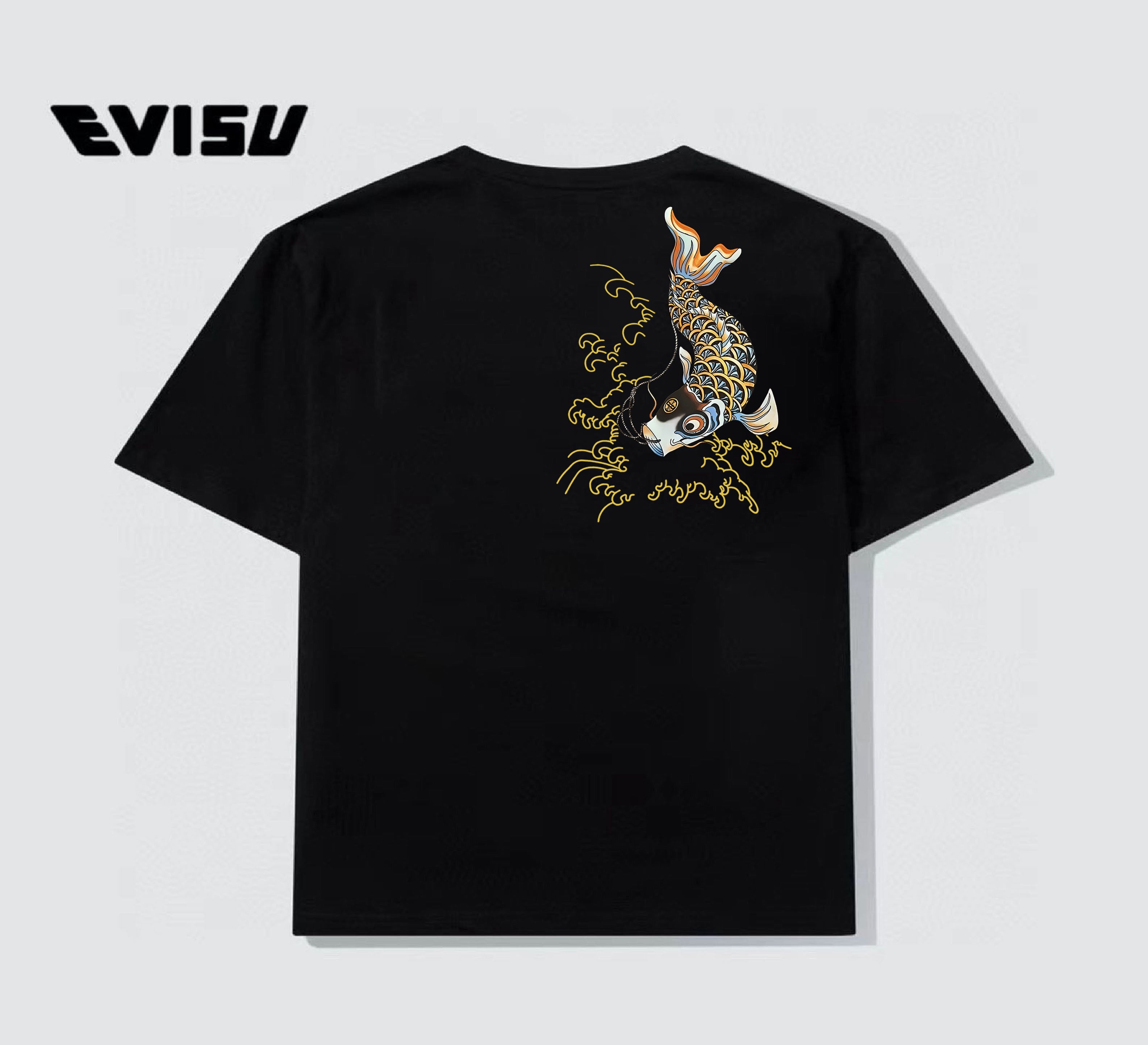 EVISU "Koi Leaping Over the Waves" Print Short-Sleeve T-Shirt is