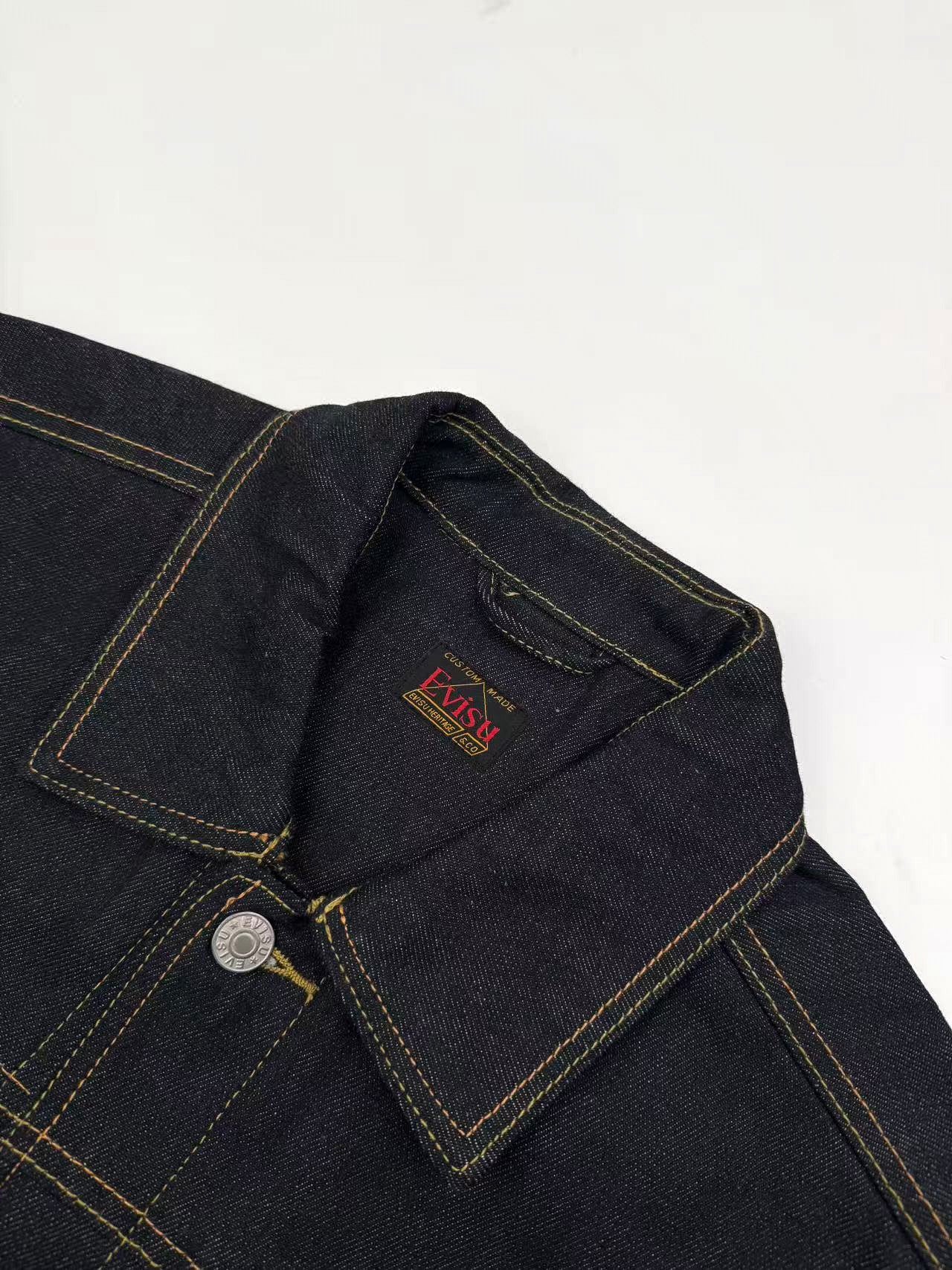 EVISU Gold Dragon Embroidered Denim Jacket