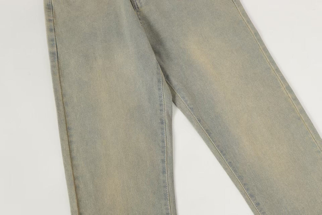 Evisu x Loewe Collaboration Men's Wide-Leg Jeans – Light Wash Embroidered Denim