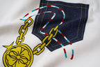 EVISU "Lucky Slot Machine" Themed Short-Sleeve T-Shirt with Large "M" Print
