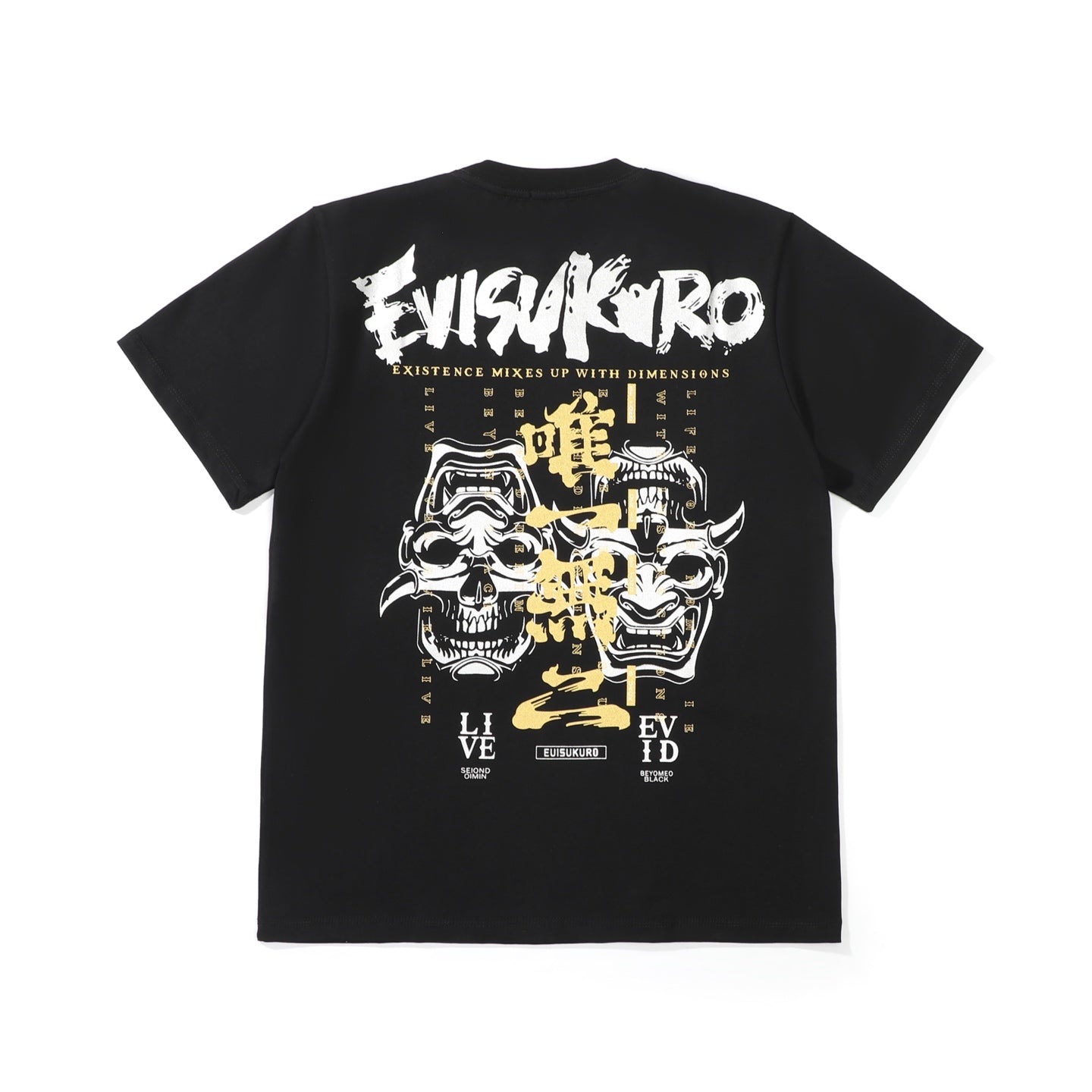 EVISU KURO Series White Crew-Neck Short-Sleeve T-Shirt
