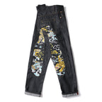 Evisu Men's "Dragon & Tiger" Ukiyo-e Embroidered Jeans – Raw Denim Japanese Streetwear