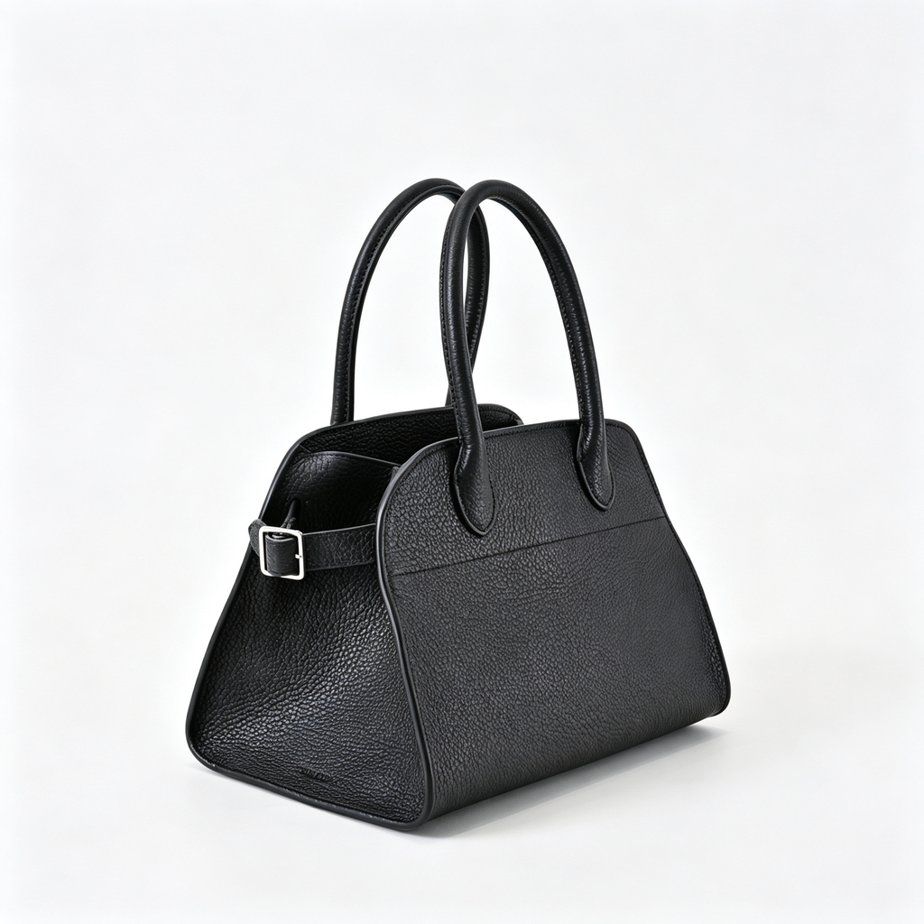 The Row Soft Margaux 12 Leather Tote Bag | Large Capacity Commuter Handbag with Detachable Strap | Women's Designer Shoulder Bag