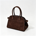 The Row Soft Margaux 12 Suede Tote Bag | Vintage Style Commuter Handbag with Detachable Strap | Women's Designer Shoulder Bag