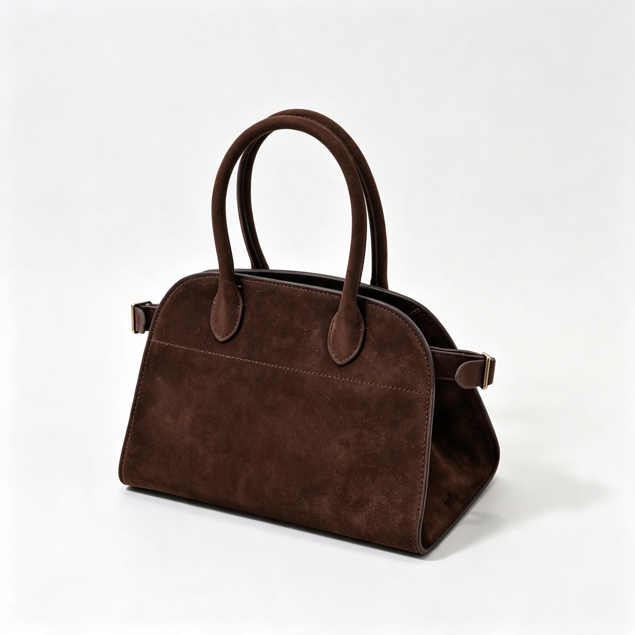 The Row Soft Margaux 12 Suede Tote Bag | Vintage Style Commuter Handbag with Detachable Strap | Women's Designer Shoulder Bag