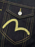 EVISU Gold Dragon Embroidered Denim Jacket