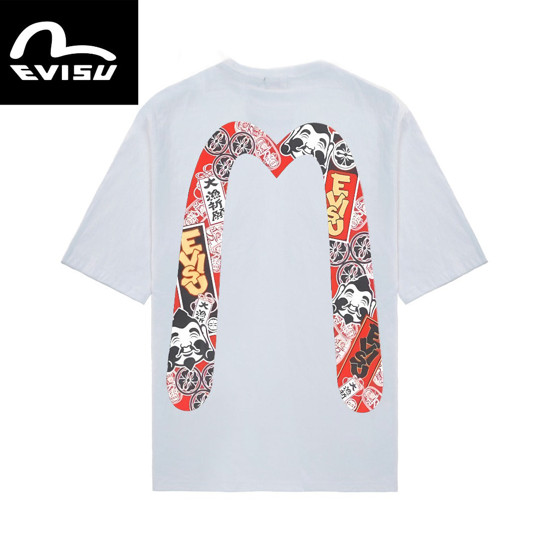 EVISU "Great Catch Prayer" Daruma "Big M" Print T-Shirt