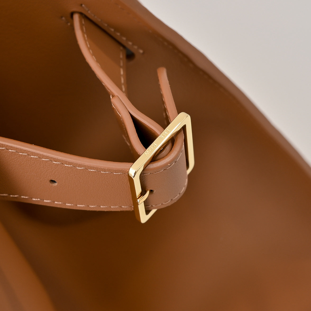 The Row Margaux 17 Large Bag | 38.5cm Smooth Calfskin Leather Top Handle Bag | Tan/Caramel Margaux Tote
