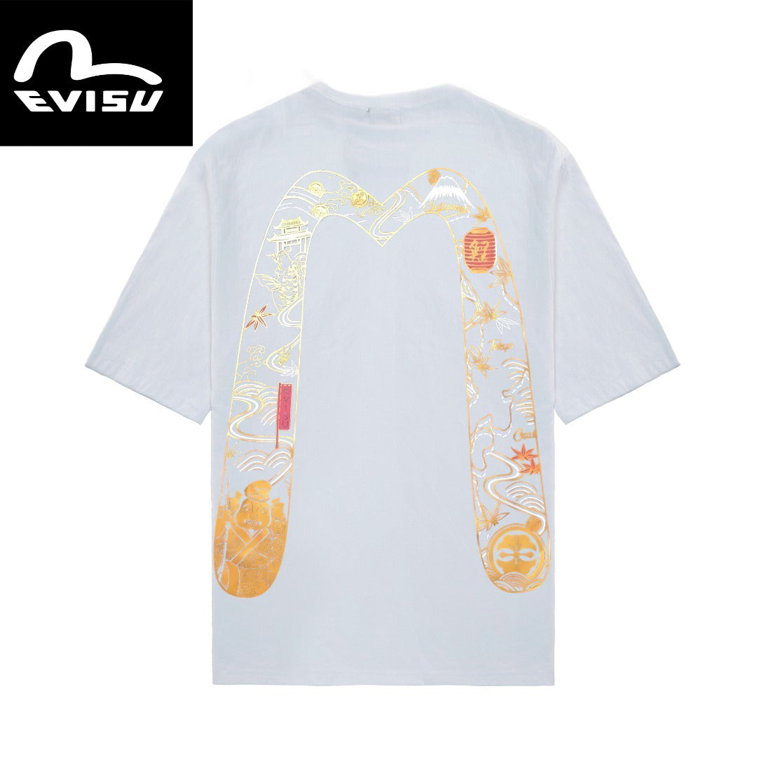 EVISU Brand "Big M" & "Ebisu Deity" T-Shirt