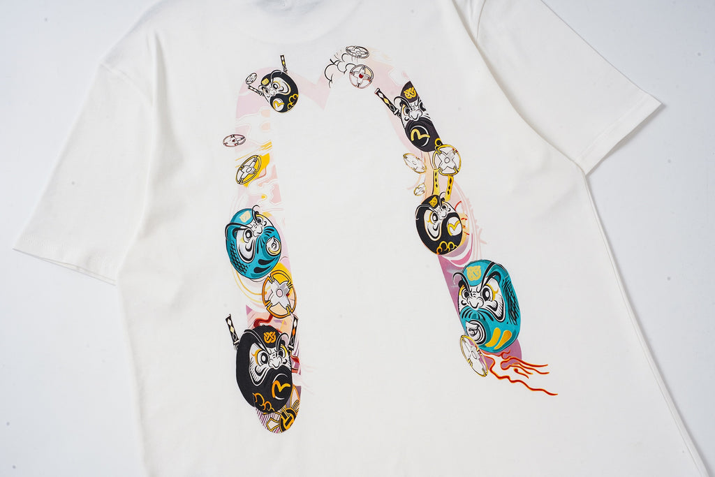 EVISU "Daruma Big M" Print Short-Sleeve T-Shirt