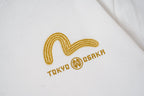 EVISU Black Short-Sleeve T-Shirt with Large "M" Print
