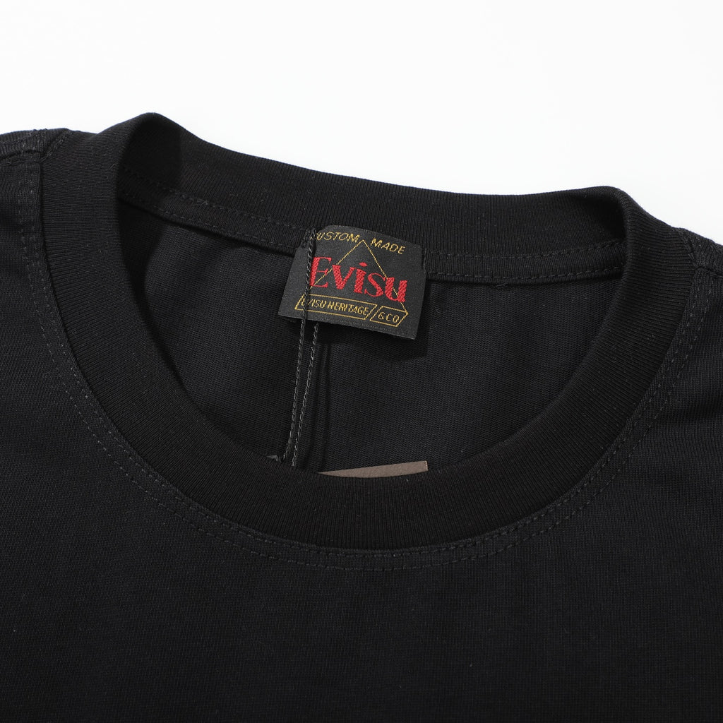 EVISU KURO Series White Crew-Neck Short-Sleeve T-Shirt