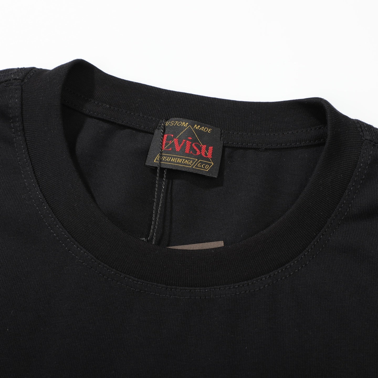 EVISU KURO Series White Crew-Neck Short-Sleeve T-Shirt