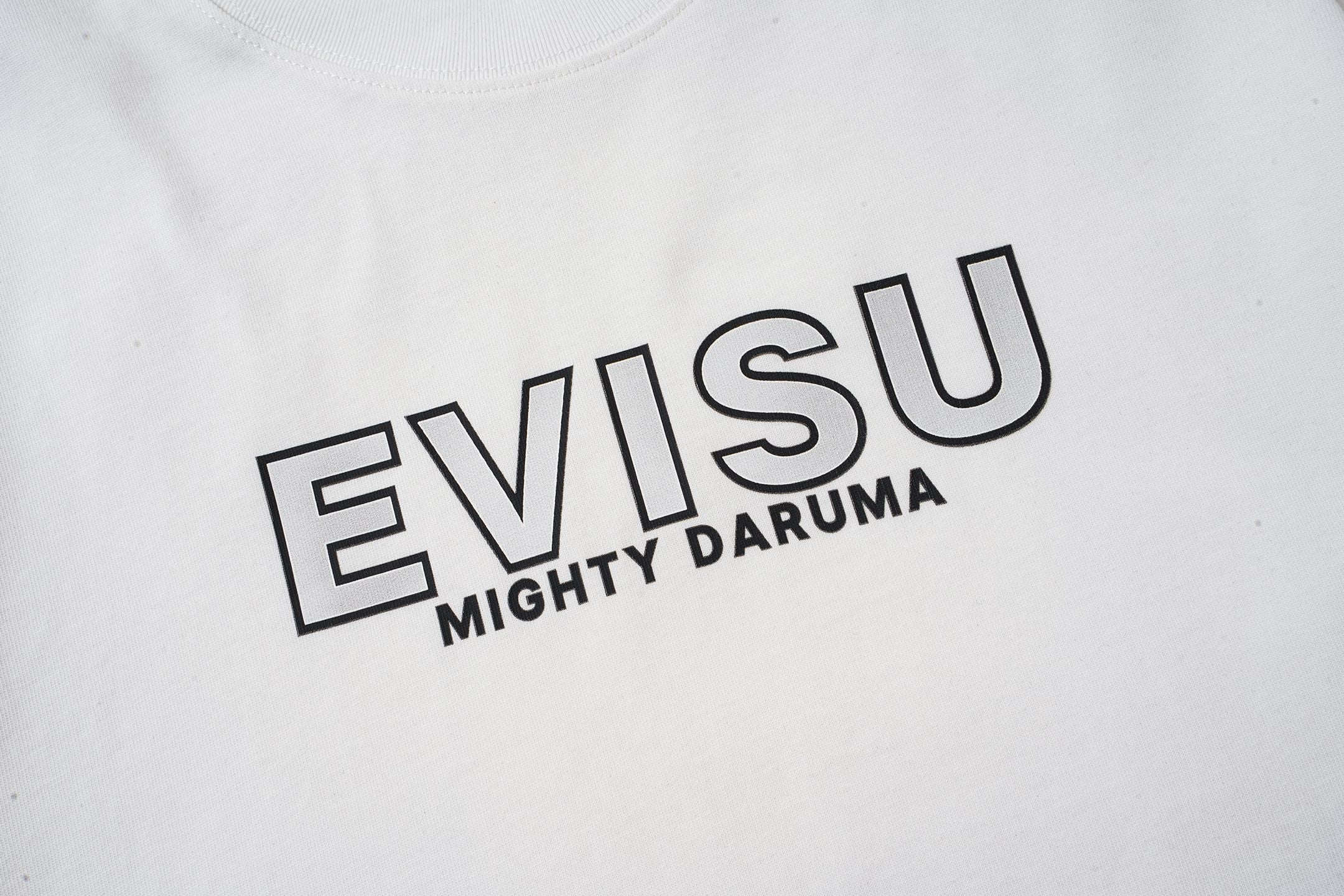 EVISU Black Daruma & Large "M" Print Short-Sleeve T-Shirt
