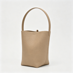 The Row N/S Park Medium Tote Bag | 30cm Grained Calfskin Leather Bucket Bag | Sand/Beige/Oatmeal