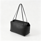 The Row Terrasse To Go Mini Shoulder Bag | 27cm Soft Lambskin Underarm Bag | Black Minimalist Handbag