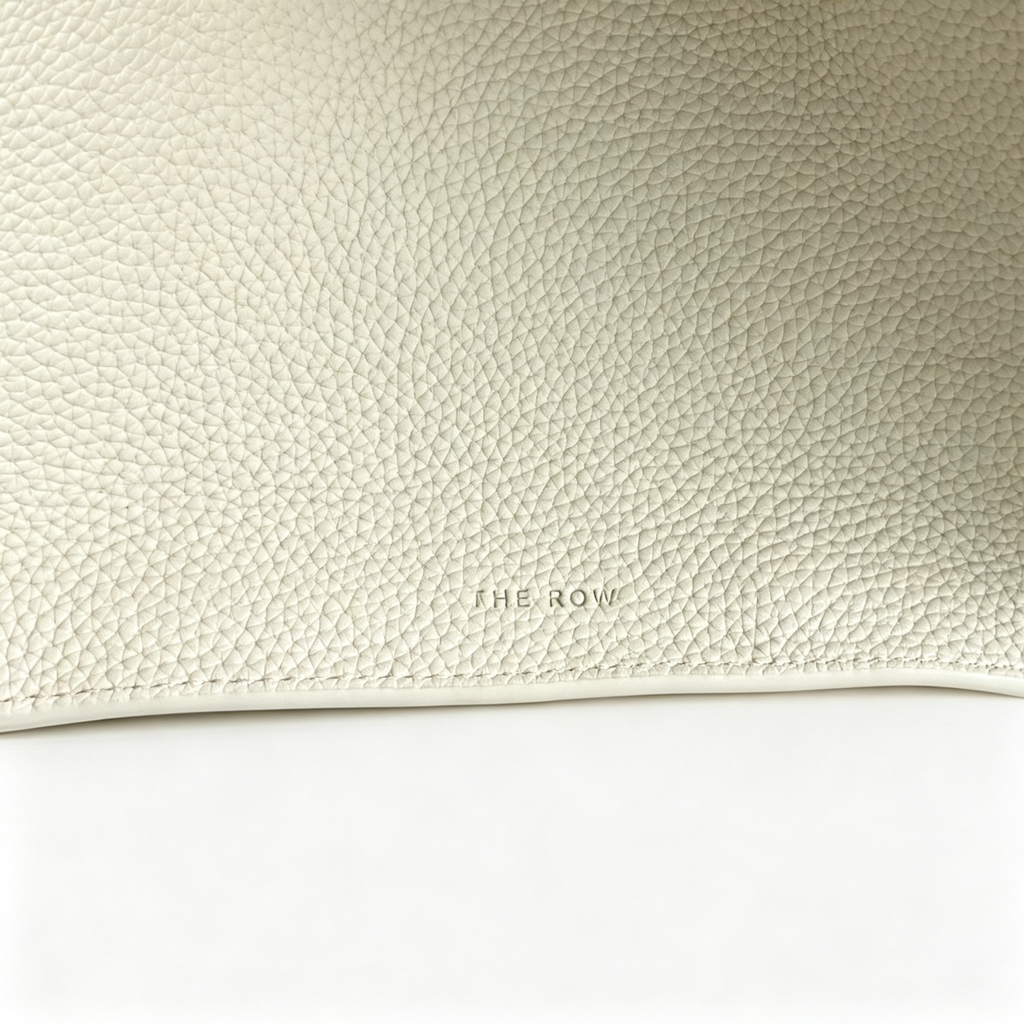 The Row Margaux 16 Large Tote Bag | 43cm Grained Calfskin Leather Handbag | Chalk White