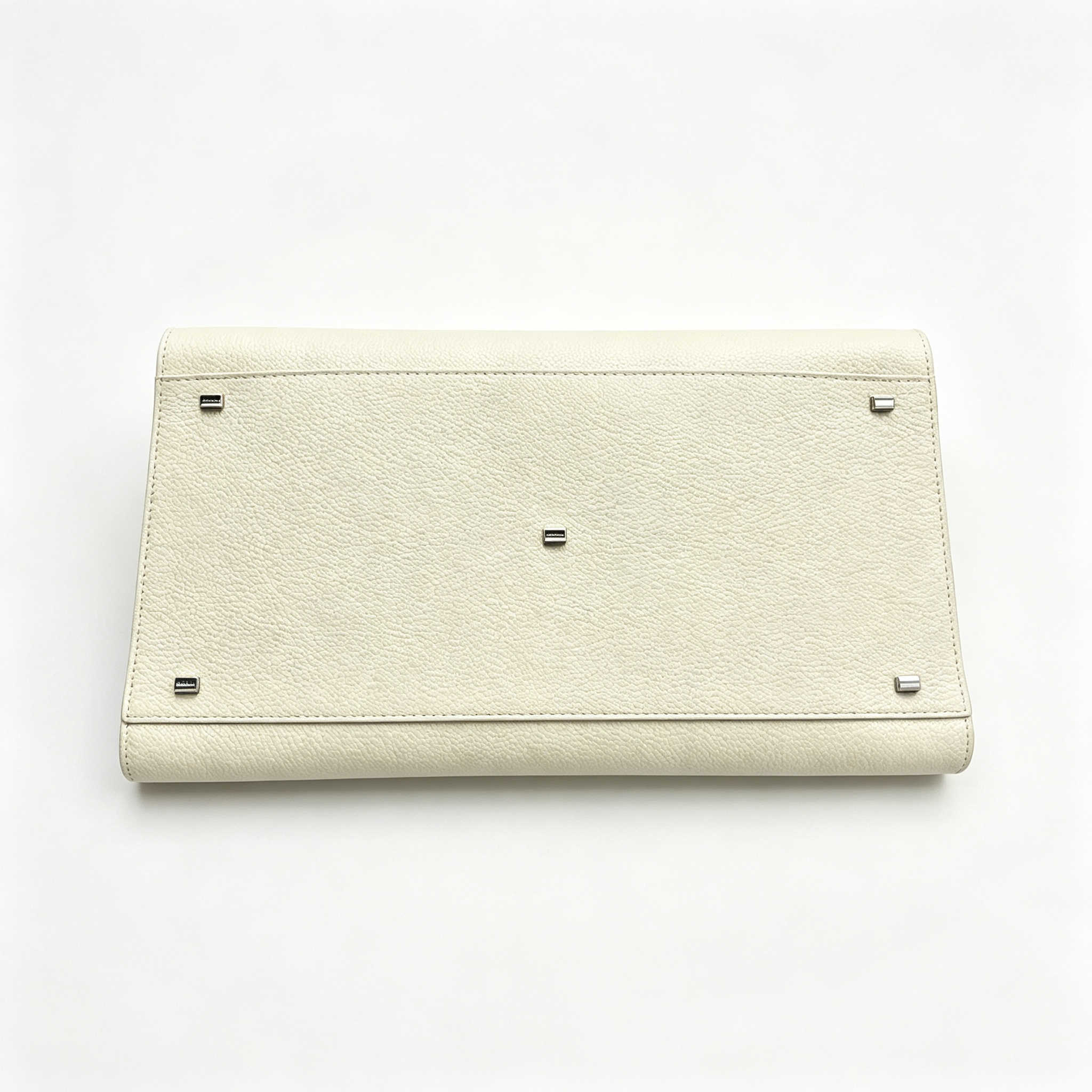 The Row Margaux 16 Large Tote Bag | 43cm Grained Calfskin Leather Handbag | Chalk White