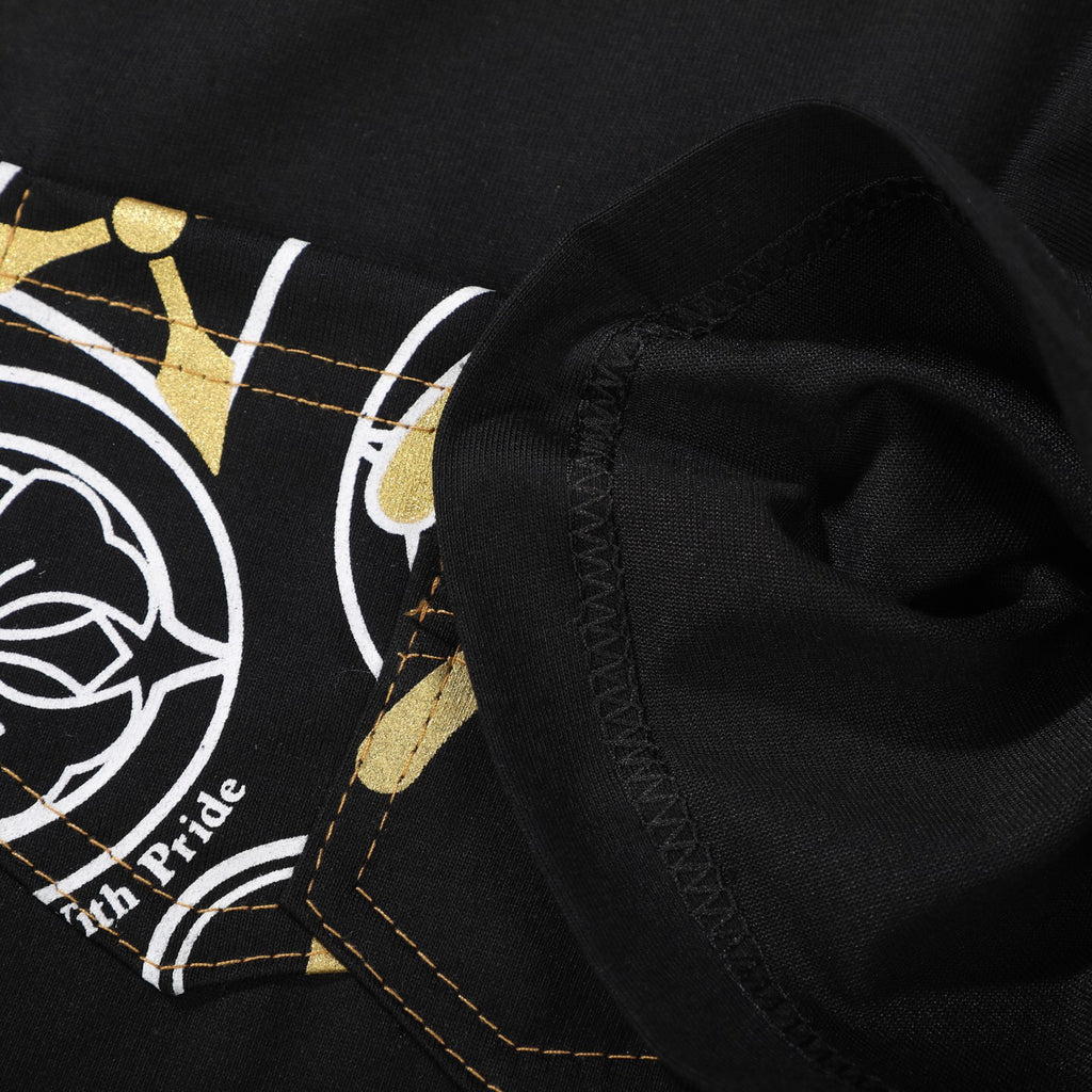 EVISU "Multi-Pocket & Gold Foil 'Big M'" Series Short-Sleeve T-Shirt