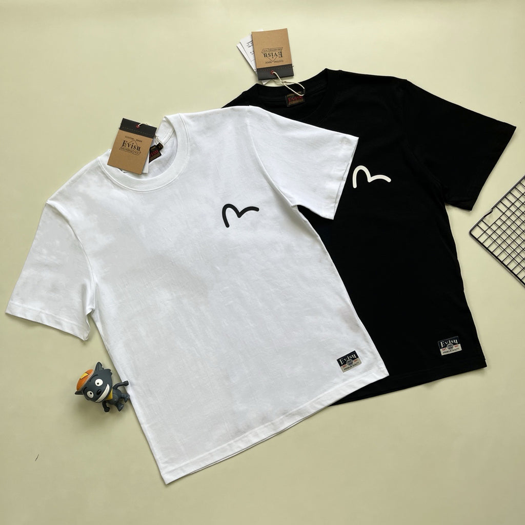 EVISU Classic "Kamon" or "Sakura" Print Short-Sleeve T-Shirt Series