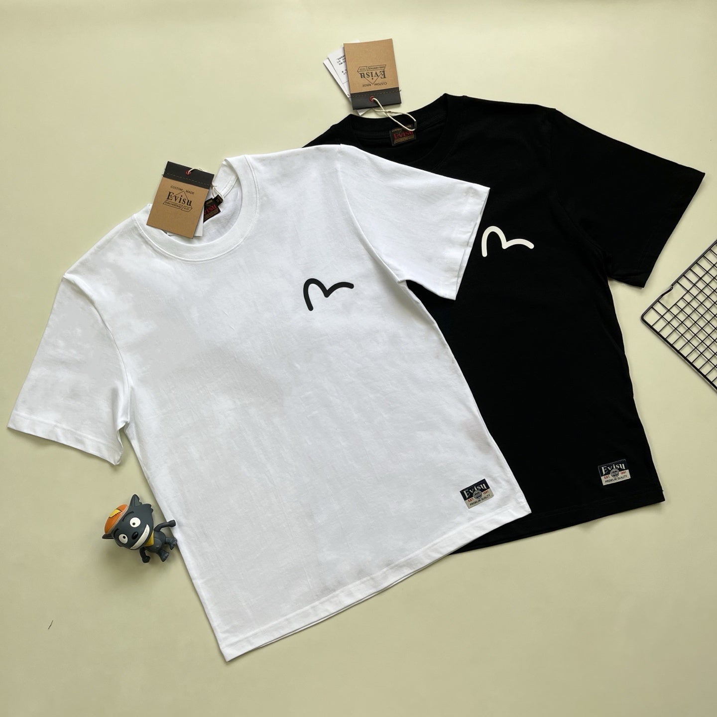 EVISU Classic "Kamon" or "Sakura" Print Short-Sleeve T-Shirt Series