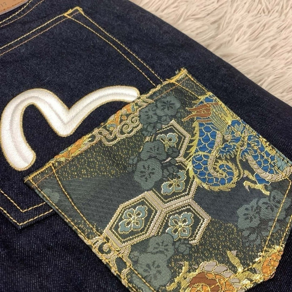 EVISU Multi-Pocket Jeans with Heavyweight Embroidery