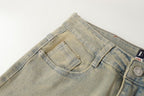 Evisu x Loewe Collaboration Men's Wide-Leg Jeans – Light Wash Embroidered Denim
