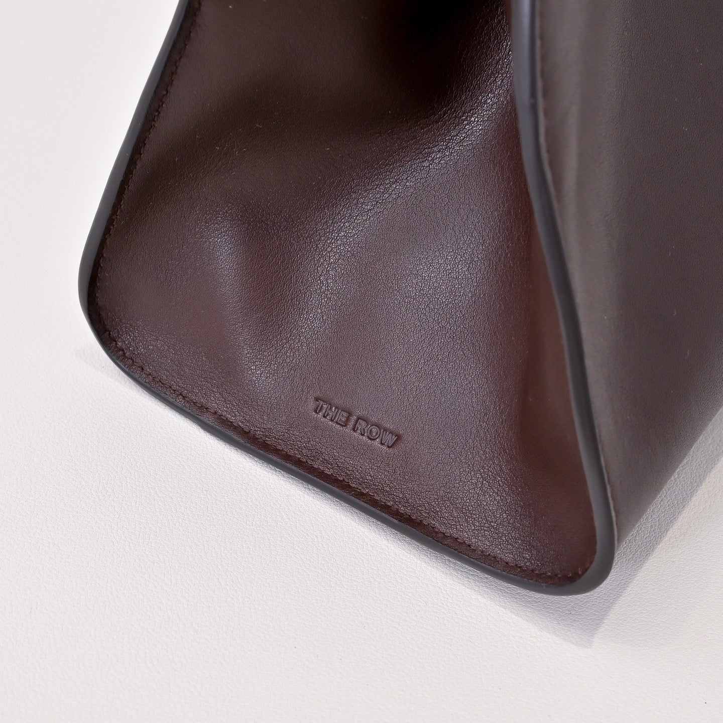 The Row Peggy Clutch Bag | Masoni Bridle Leather Shoulder Bag | Dark Chocolate Detachable Strap Crossbody