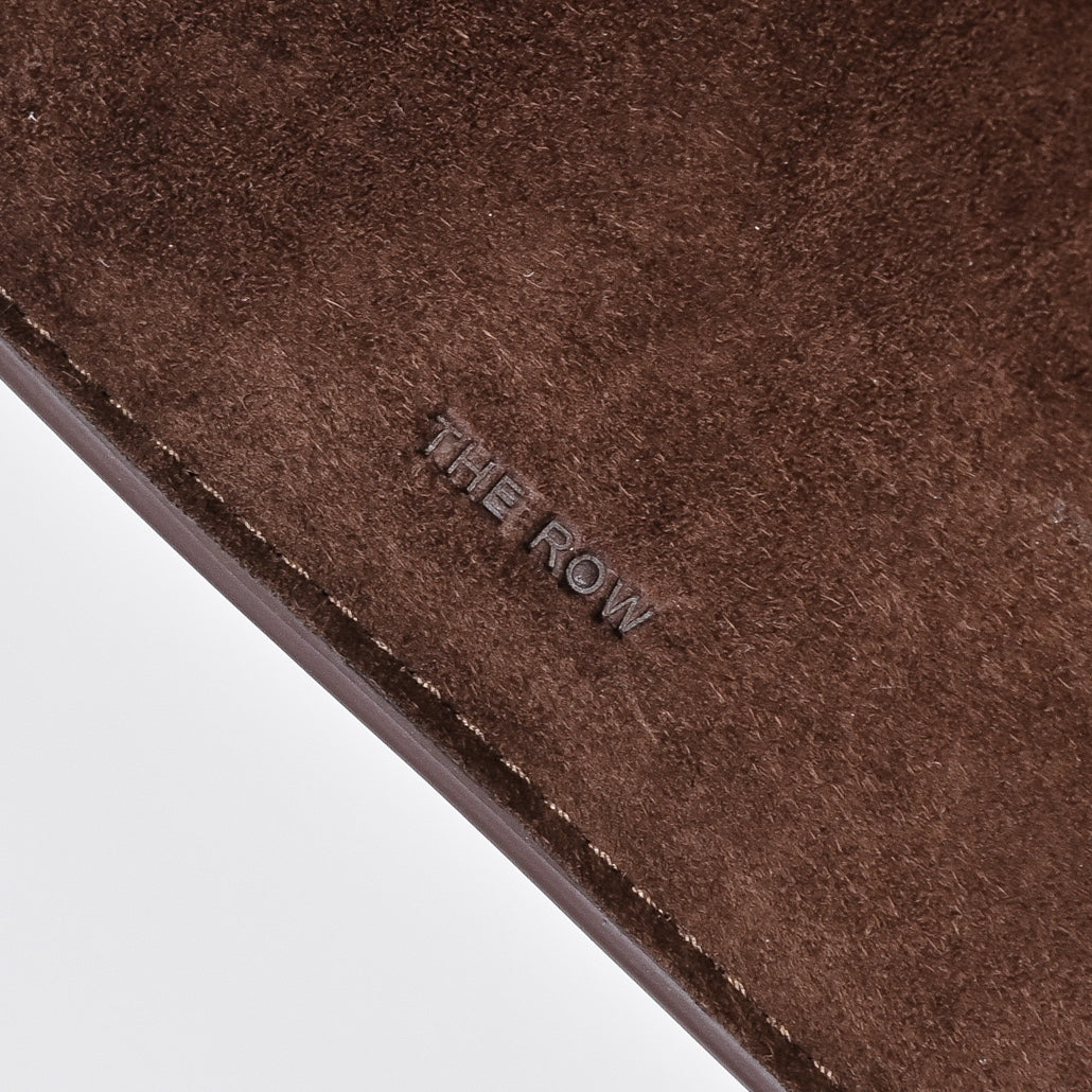 The Row Margaux 17 Large Suede Bag | 43cm Suede Leather Top Handle Tote | Dark Brown/Espresso Margaux Handbag