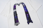 EVISU Black Short-Sleeve T-Shirt with Large "M" Print